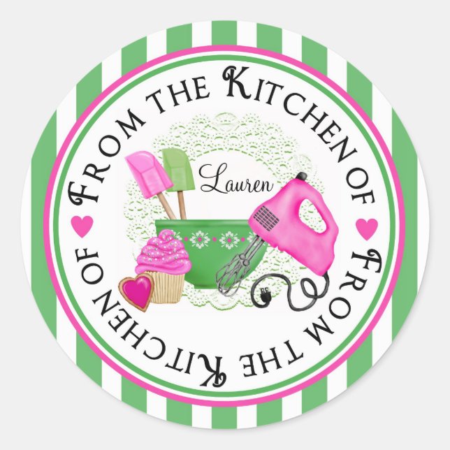 Shabby Chic Cupcake Backkleber Runder Aufkleber (Vorderseite)