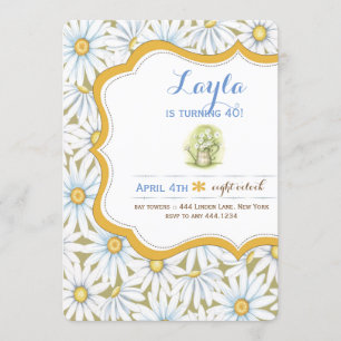 Shabby Chic Daisy Floral Geburtstagsparty Einladun Einladung