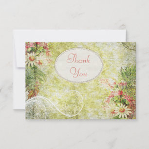 Shabby Chic Daisy & Wildflowers Dankeschön-Hochzei Dankeskarte