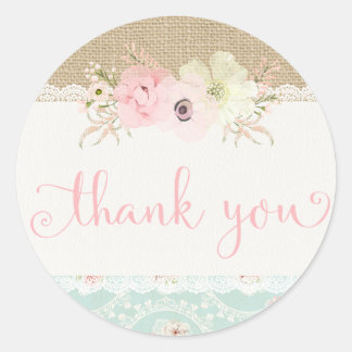 Shabby Chic Dankeschön an Stickers