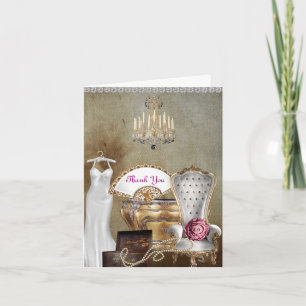 Shabby‑Chic‑Dankeskarte für die Brautparty Dankeskarte