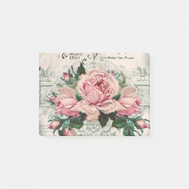 Shabby Chic, Decopage, viktorianisch, französisch  Post-it Klebezettel (Vorderseite)