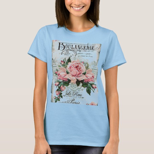 Shabby Chic, Decopage, viktorianisch, französisch  T-Shirt (Vorderseite)