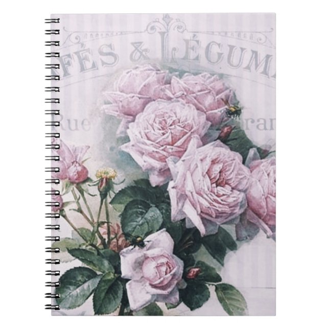 Shabby Chic, Decopage, viktorianisch, französische Notizblock (Vorderseite)