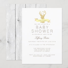 Shabby Chic Deer Baby Dusche Einladung