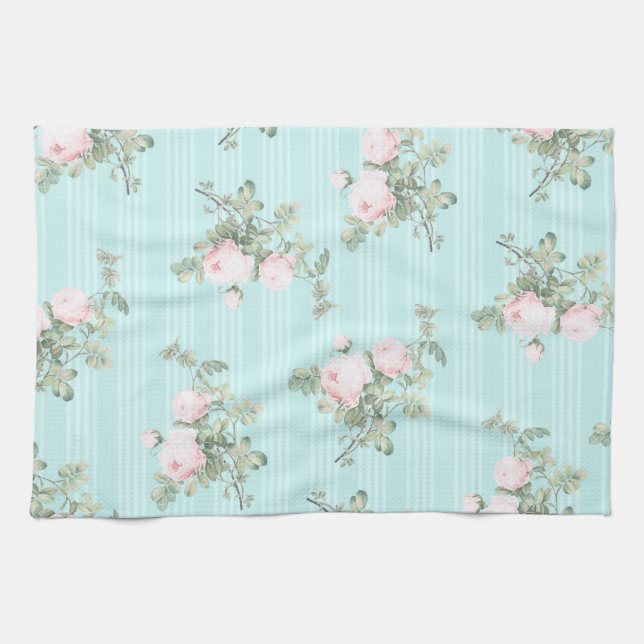 Shabby Chic Dekoration Rose Blumenkochhandtuch Geschirrtuch (Horizontal)
