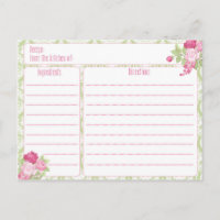 Shabby Chic der Rezept-Karte