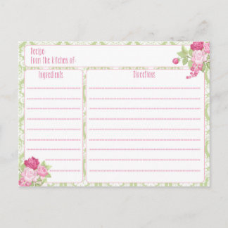 Shabby Chic der Rezept-Karte Postkarte