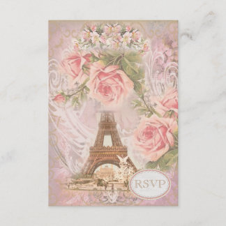 Shabby Chic Eiffel Tower UAWG RSVP Karte