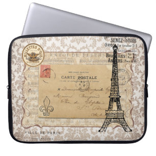 Shabby Chic-Eiffel-Turm Paris Vintager Laptopschutzhülle