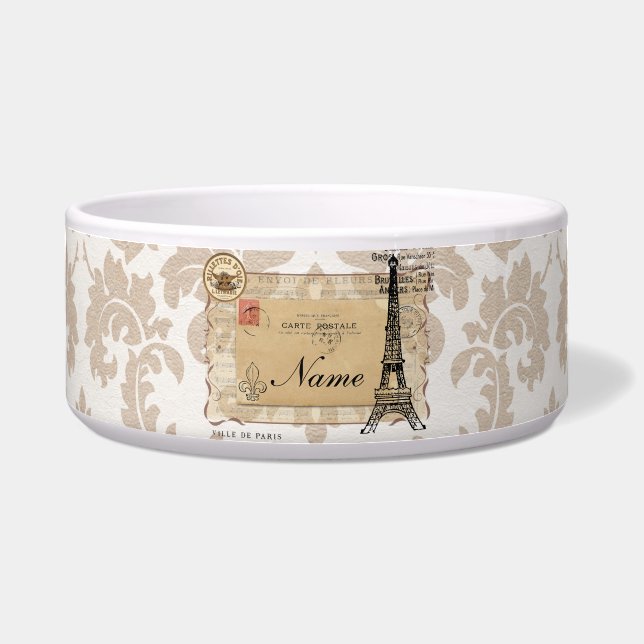Shabby Chic-Eiffel-Turm Paris Vintager Napf (Vorderseite)