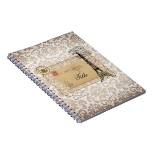 Shabby Chic-Eiffel-Turm Paris Vintager Notizblock