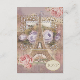 Shabby Chic-Eiffel-Turm UAWG RSVP Karte