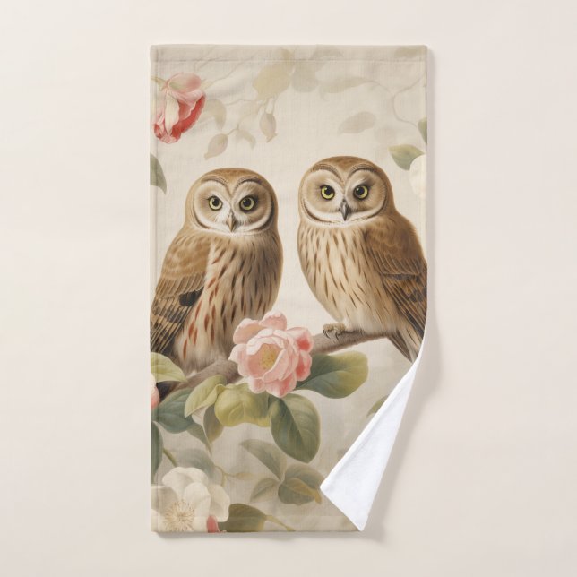 Shabby Chic Elegant Owls Handtuch (Handtuch)