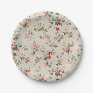 Shabby Chic-elegante Blume mit Blumen Pappteller