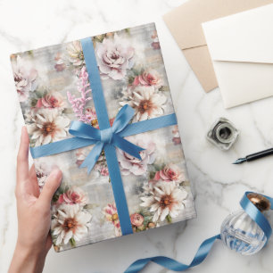 Shabby Chic floral im Hintergrund Geschenkpapier