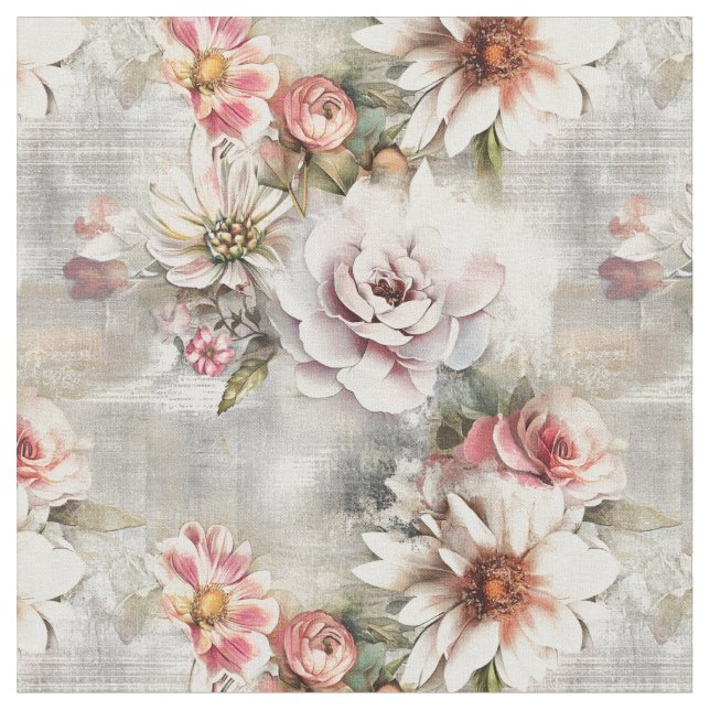 Shabby Chic floral im Hintergrund Stoff (Nahaufnahme)