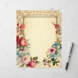 Shabby Chic Floral Junk Journal Stationery