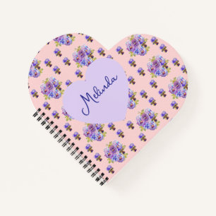 Shabby Chic Floral Polka Dot Frauenname Notizbuch