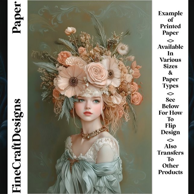 Shabby Chic Floral Portrait CN1 Scrapbook Paper (Von Creator hochgeladen)