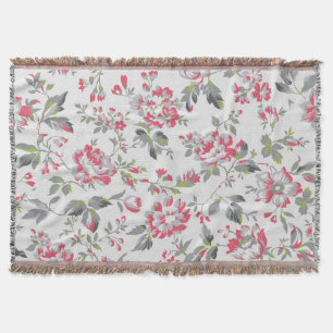 Shabby Chic Floral Rose Muster Decke