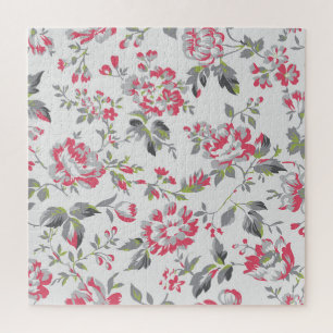 Shabby Chic Floral Rose Muster Puzzle