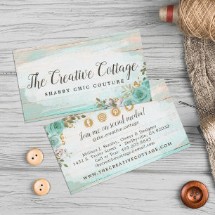Shabby Chic Floral Rustikale Holz Social Media Ico Visitenkarte