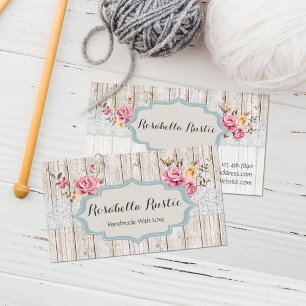 Shabby Chic Floral Rustikales Holz und Vintage Spi Visitenkarte