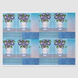 Shabby Chic Floral Vase Tissue Paper for DIY Seidenpapier