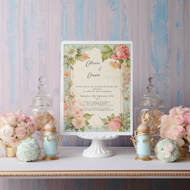 Shabby Chic Floral Wedding Einladung (Von Creator hochgeladen)