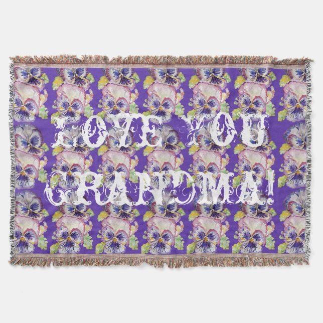 Shabby Chic florale Liebe You Oma Throw Rug Decke (Vorderseite)