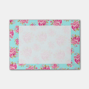 Shabby Chic Florale Rosen Post-it Klebezettel