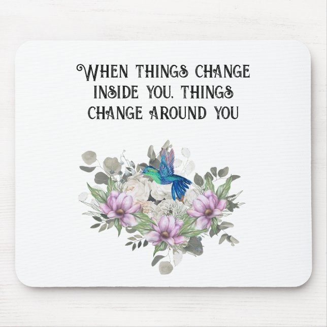 Shabby chic flowers art and selflove quote mousepad (Vorne)