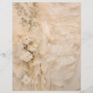 Shabby Chic Forget Me Not Flowers Scrapbook Paper