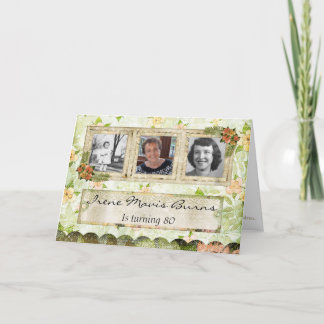 Shabby Chic-Foto-80. Geburtstags-Party Einladung