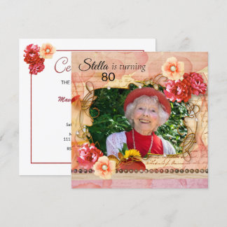 Shabby Chic Foto Geburtstagsparty Einladung