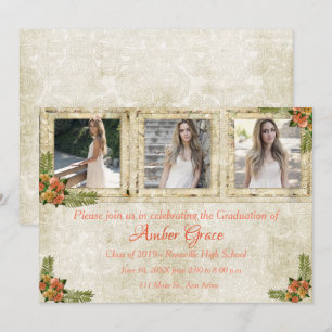 Shabby Chic Foto Graduation Party Einladung