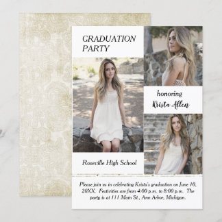 Shabby Chic Foto Graduation Party Einladung