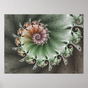 Shabby Chic Fraktal Muster Poster