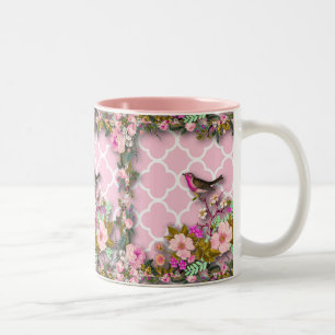Shabby chic, französischer Chic, Vintage, floral, Zweifarbige Tasse