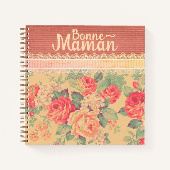 Shabby Chic French Großmutter Bonne-Maman Notizbuch (Vorderseite)