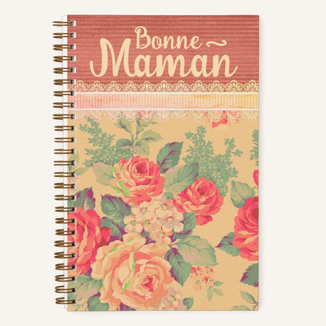 Shabby Chic French Großmutter Bonne-Maman Notizbuch (Vorderseite)