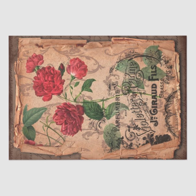 Shabby Chic für Vintage Beschriftungen/Anschlagwer Seidenpapier (Vorderseite)