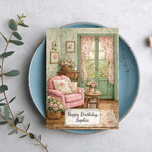 Shabby-Chic-Gartenleseecke Karte (Von Creator hochgeladen)
