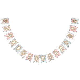Shabby Chic-Geburtstags-Fahneteddy-Bärn-Picknick Wimpelkette