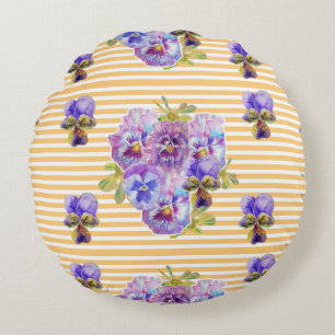 Shabby Chic Gelbe Blumen Runde Kissen