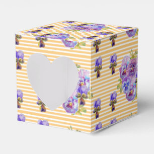 Shabby Chic Gelber Streifen Pansy Floral Gevor Box Geschenkschachtel