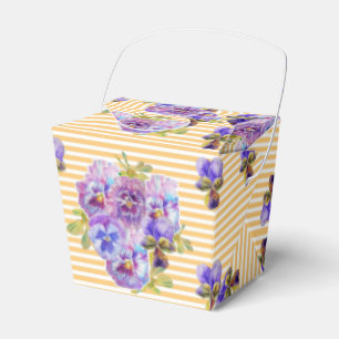 Shabby Chic Gelber Streifen Pansy Floral Gevor Box Geschenkschachtel
