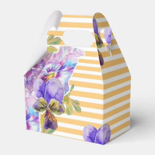 Shabby Chic Gelber Streifen Pansy Floral Gevor Box Geschenkschachtel