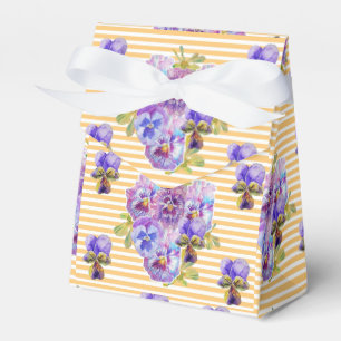 Shabby Chic Gelber Streifen Pansy Floral Gevor Box Geschenkschachtel